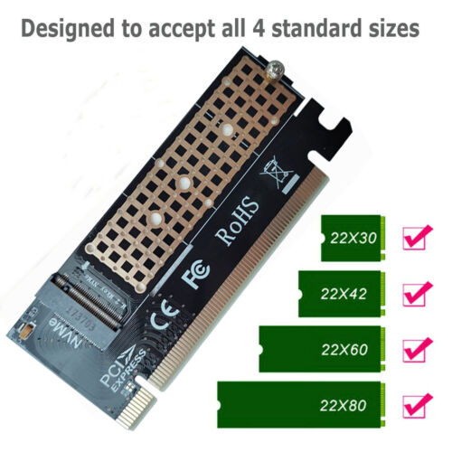 High Speed 32Gbps M2 PCI-E NVMe SSD to PCIe 3.0 X4/X8/X16 Adapter Card Converter