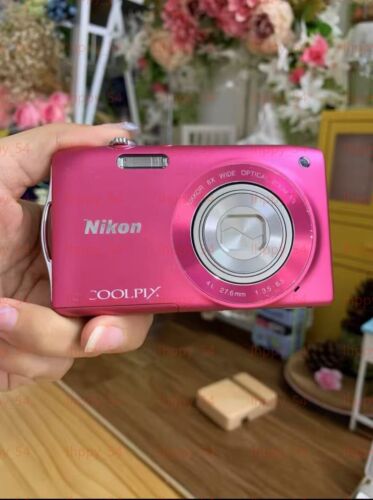 Nikon COOLPIX S3300 Strawberry Pink 6x Zoom 16.0MP Digital Camera w/Battery