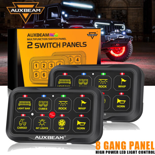 AUXBEAM RA80 X2 RGB 8 Gang Switch Panels Light Control For Jeep Cherokee XJ TJ