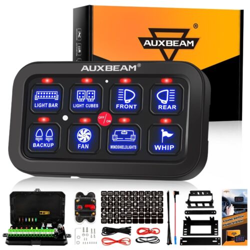 AUXBEAM 8 GANG LED SWITCH PANEL KIT AUTOMATIC DIMMABLE OFF ROAD LIGHT CONTROLLER