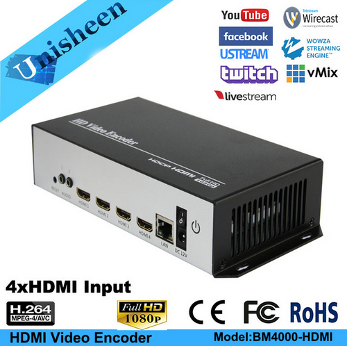 H.264 4 IN 1 HDMI to IP Video Encoder facebook SRT RTMP UDP IPTV Live Stream