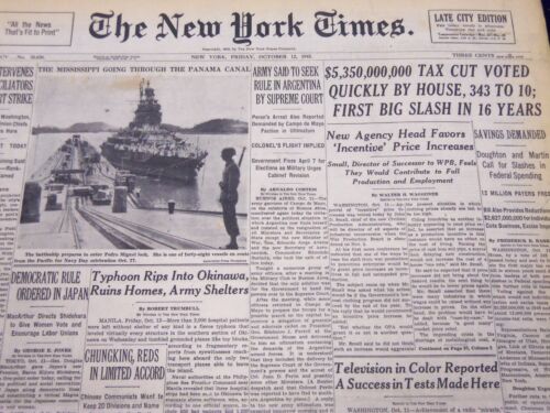 1945 OCTOBER 12 NEW YORK TIMES – ARMY SAID TO SEEK RULE IN ARGENTINA – NT 276