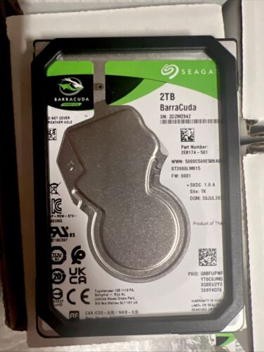 ST2000LM015 Barracuda Seagate 2TB 2.5” SATA 5400RPM 6.0Gbs 128MB Hard Drive New