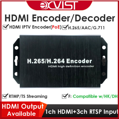 H.265 PoE HDMI Streaming Encoder w/HDMI Loopout Audio I/O for IPTV/RTMP to YT FB