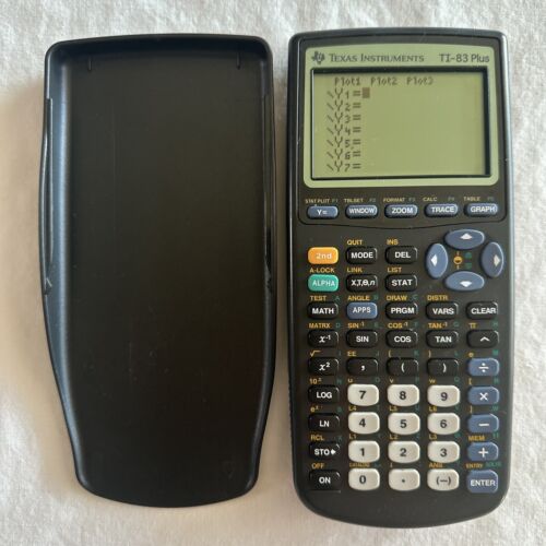 Texas Instruments TI-83 Plus Graphing Calculator w/ Slide Cover + Batteries