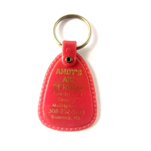 Andy’s Air Service Gas Jet Fuel Storage Maintenance Keychain Vintage Red