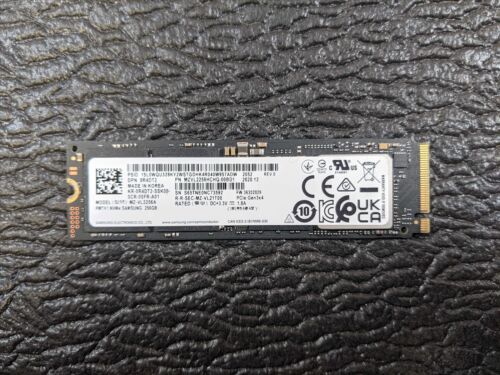 Samsung NVMe 256GB SSD PM9A1 MZ-VL2256A PCIe® Gen3 x4 Dell 0R4DT2 Excellent 100%