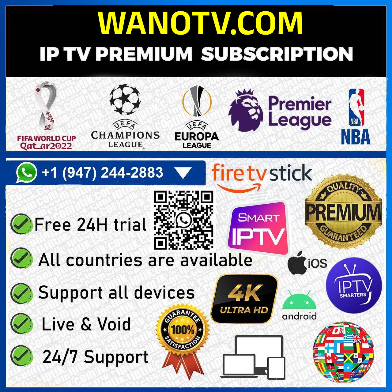 ç]]VTPI SMARTERS PRO TV 1 YEAR APP BOX 4K HD*