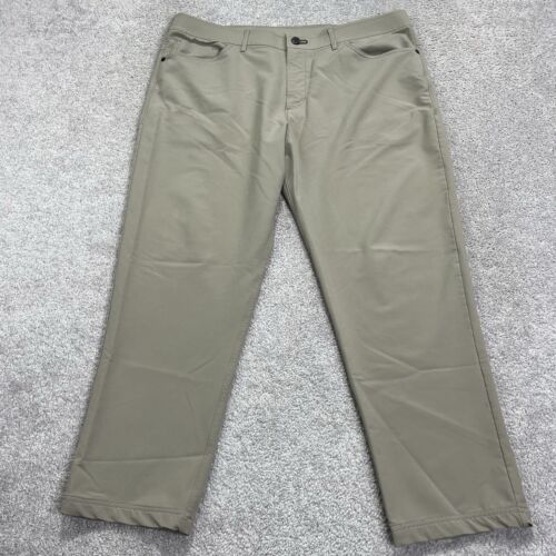 Public Rec Workday Pants Mens 38×27 Beige Golf Stretch Performance Short Inseam