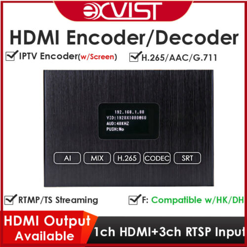 H.265 1080P HDMI Video Encoder Streaming Decoder w/Screen for IPTV/RTMP to YT FB