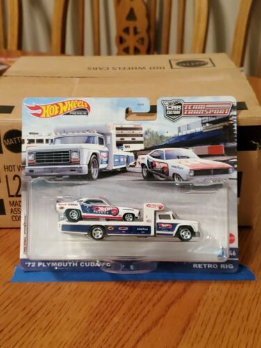 2021 Hot Wheels Team Transport #46 ’72 Plymouth Cuda FC & Retro Rig  Snake II