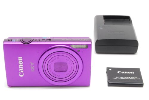 [EXC+5] Canon IXY 430F Purple Compact Digital Camera 16.1MP w/Chager From Japan