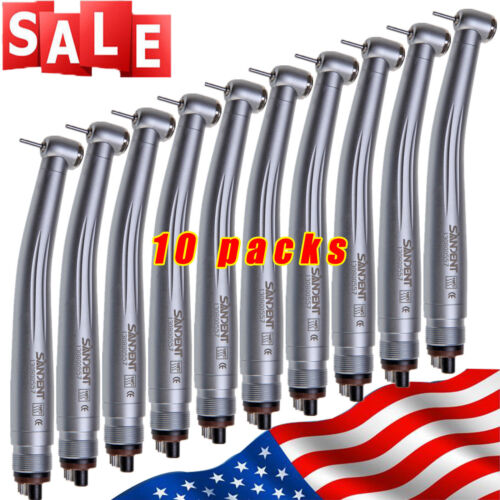 10pcs SANDENT NSK PANA MAX Style Dental High Speed Handpiece Push Button 4 Hole