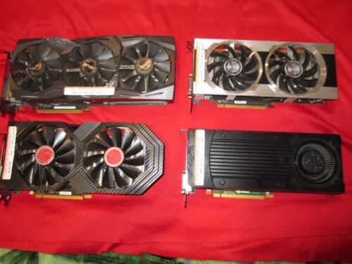 Lot of 4pcs XFX,Asus,NVIDIA GeForce 8GB/8GB/3GB/2GB Graphics Card PCI-E 3.0x