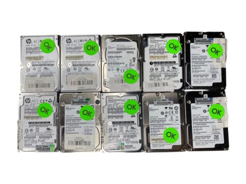 Lot of 10 Mixed Brand Model 450GB 2.5″ SAS Server HDD Hard Drives