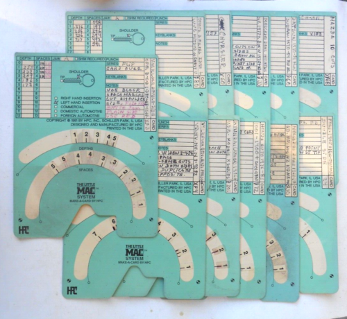 (11) Vintage HPC   Cards General Motors,Toyota …  Code Cards Locksmith