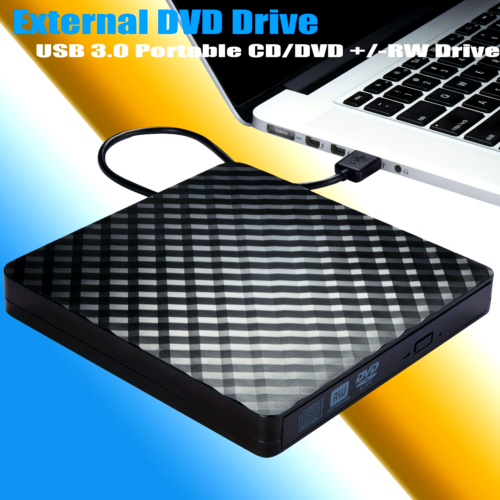 External DVD Drive USB3.0 Portable CD/DVD +/-RW Drive/DVD Player Windows OS Mac