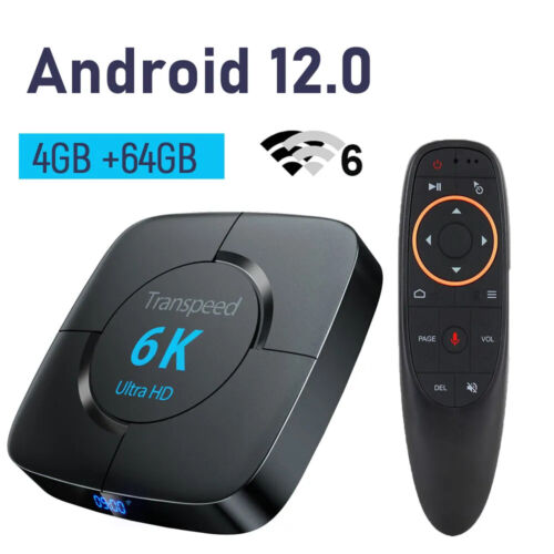 Android 12.0 TV Box Voice Assistant 6K 3D Wifi6 4GB RAM 64G Media player Top Box