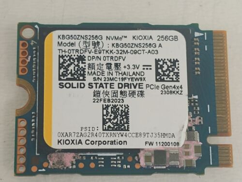 Toshiba KBG50ZNS256G 256 GB NVMe 30mm Solid State Drive