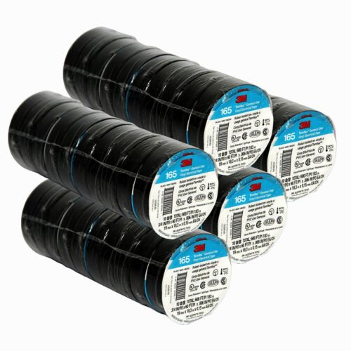 3M Temflex Vinyl Electrical Tape 165 Multi-purpose 3/4″ X 60FT Black 50 Rolls