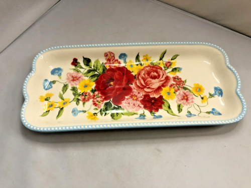 The Pioneer Woman Stoneware – Sweet Rose Narrow Platter Serving Tray