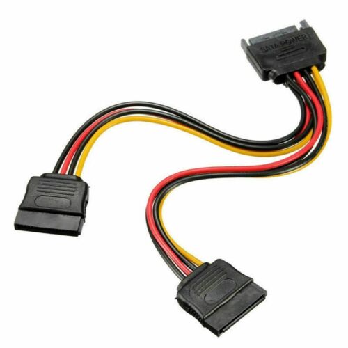 SATA Power 15-pin Y-Splitter Cable Adapter Male to Female for SSD HDD Hard Drive