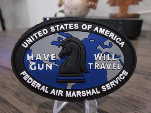 US Federal Air Marshal Service FAM FAMS Have Gun Will Hook & Loop Rubber Patch