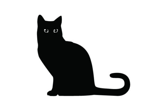 Cat Tail Up – Black Cat#4 Die Cut Vinyl Decal 4-21 in Kitty Cat Outdoor Sticker