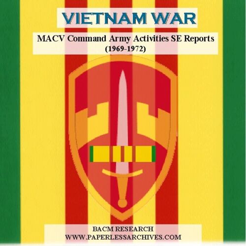 Vietnam War MACV Command Army Activities SE Reports (1969-1972) USB Drive