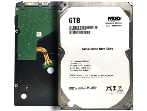 MDD 6TB 7200RPM 128MB Cache SATA 6.0Gb/s 3.5″ Hard Drive for Surveillance / CCTV