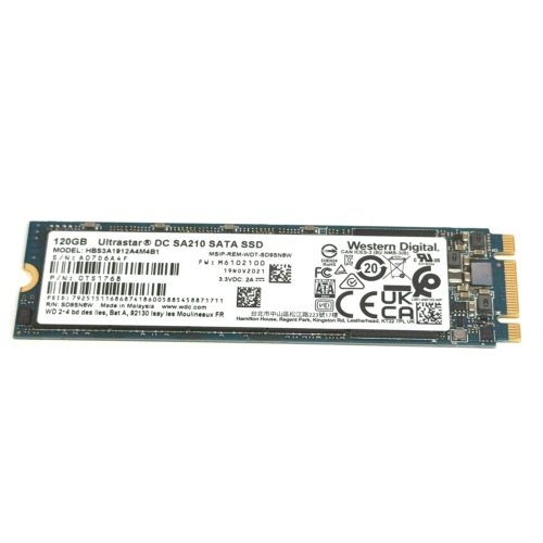 WD Ultrastar DC SA210 120GB SSD M.2 2280 Internal SSD SATA 6Gbps HBS3A1912A4M4B1