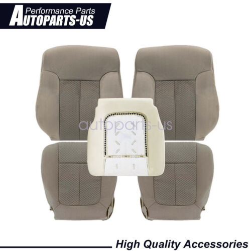 For 2011-2014 Ford F150 Both Side Bottom & Top SEAT Covers & Foam Cushion Tan