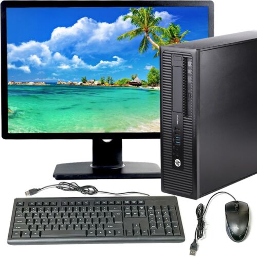 HP Desktop i5 Computer 8GB RAM 240GB SSD 20in LCD Windows 10 PC Wi-Fi DVD/RW