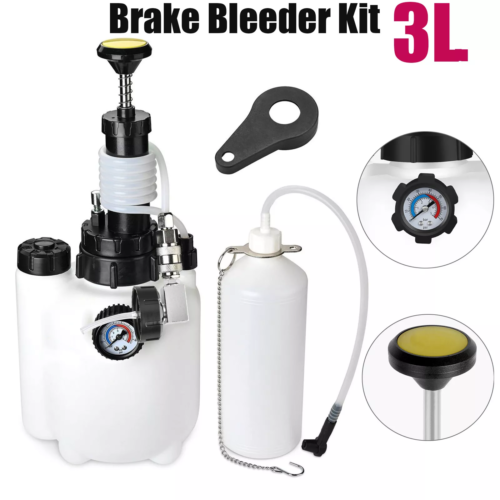 Universal 3L Capacity Manual Brake Clutch Bleeder Fluid Tool Power Bleeding Kit