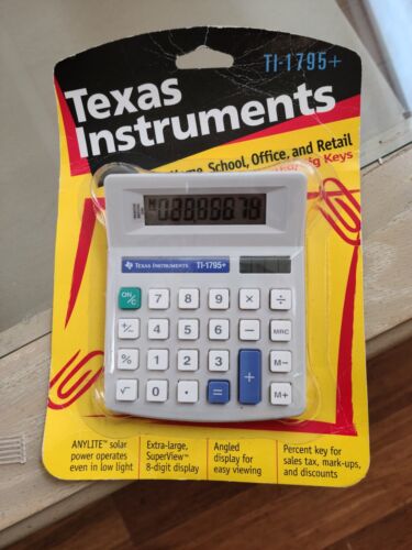 Vintage Classic Texas Instrument TI-1795+ Solar Calculator Brand New Sealed