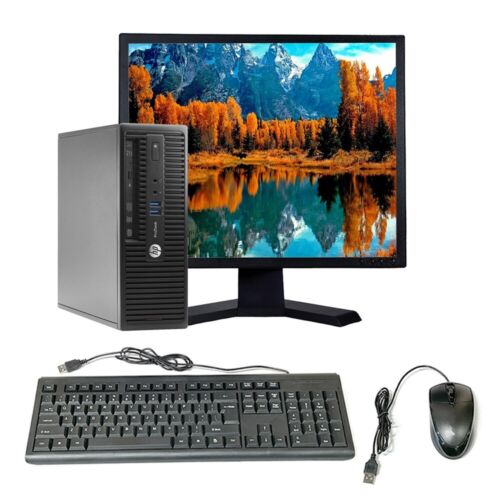 HP Desktop Computer SFF 8GB RAM 160GB HDD 19in Monitor Windows 10 PC WiFi DVD/RW