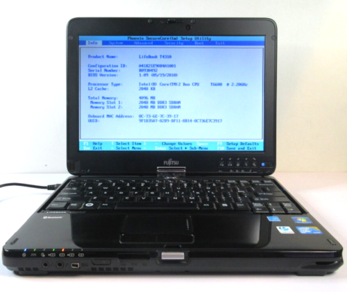 FUJITSU LIFEBOOK T4310 13″ Core 2 Duo T6600 2.0GHZ 4GB RAM NO SSD NO OS NO PS