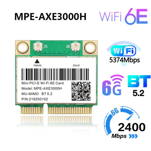 WiFi 6E Mini PCIE AXE3000 WiFi Card 802.11ax Bluetooth 5.2 Wireless Network Card