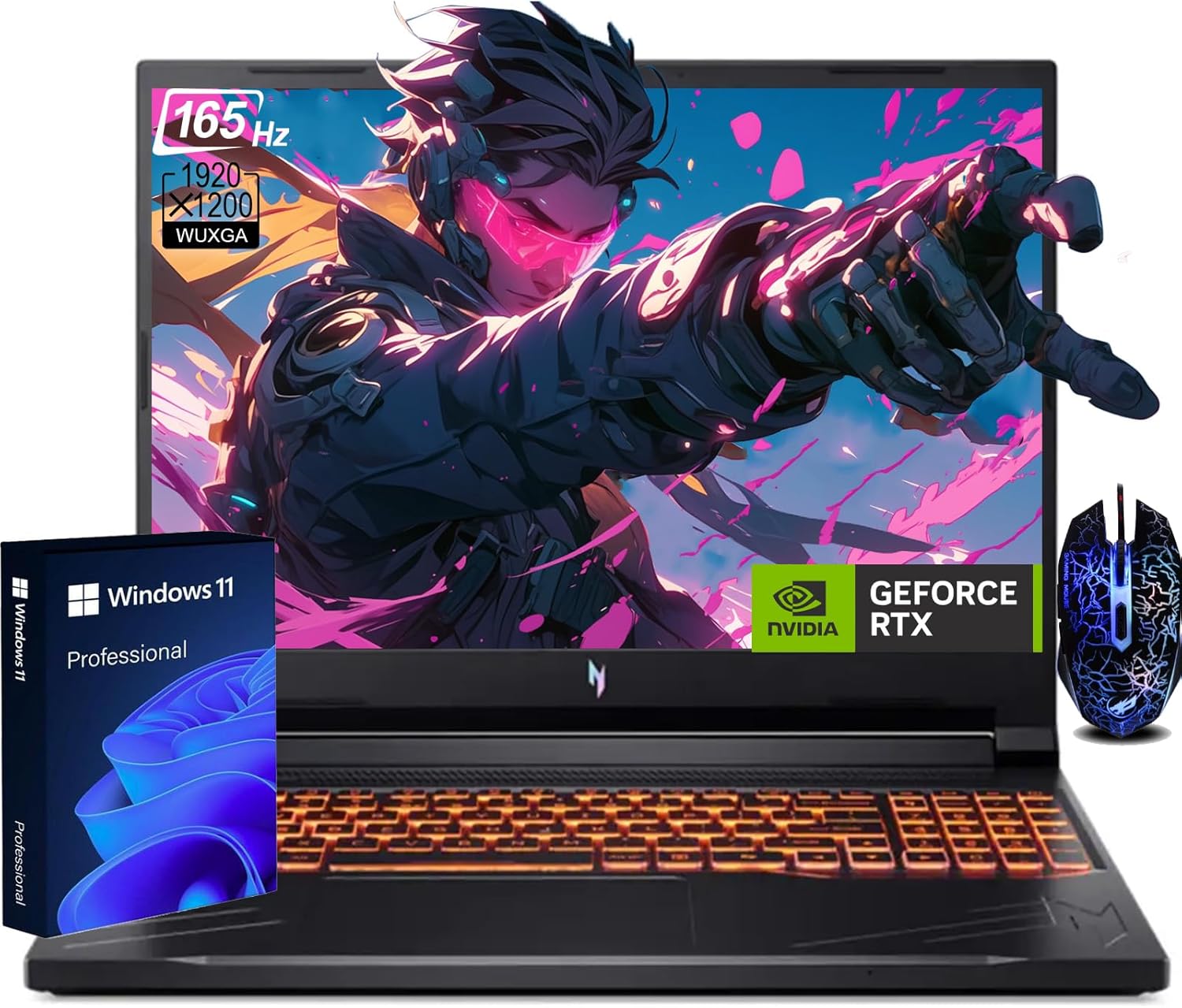 acer Nitro V 16″ Gaming Laptop, AMD Ryzen 7 8845HS Octa-Core AI Capable Processor,NVIDIA RTX 4060,16:10 WUXGA IPS 165Hz Display,16GB DDR5 RAM,2TB Gen 4 SSD,WiFi 6E,Backlit Keyboard,Windows 11 Pro