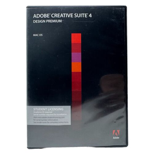 Adobe Creative Suite 4 Design Premium DVD 2008 for MAC Student w/Serial Number