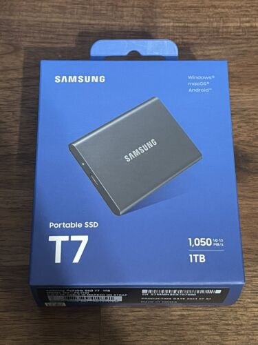 Samsung T7 1TB (MU-PC1T0K/WW) USB 3.2 Gen 2 External Solid State Drive