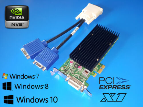 Dell Optiplex 160L 210L NVIDIA PCI-E x1 Video Graphics Card + VGA Splitter Cable