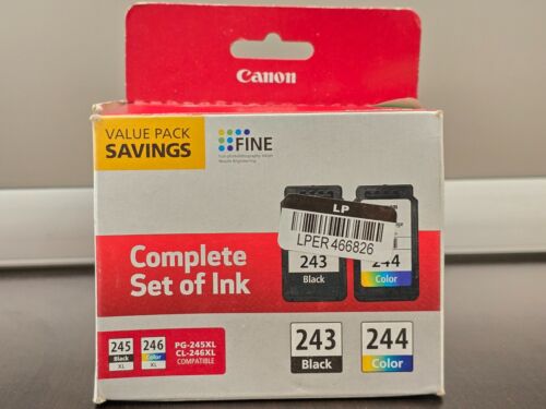 SEALED Genuine Canon PG-243/CL-244 (1287C006) Ink Black Tri Color – Combo Pack