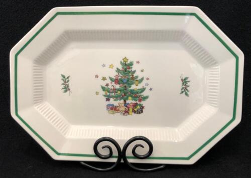 Nikko CHRISTMASTIME 13″ Oval Serving Platter in Box Octagonal Holiday Christmas