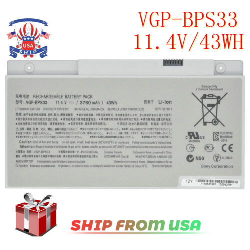 VGP-BPS33 battery for Sony Vaio SVT-14 SVT-15 T15 Series SVT15115CXS SVT15113CDS