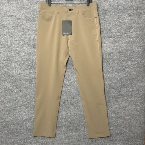 Public Rec Workday Pants Mens 34×34 Dark Khaki Lightweight Stretch Performance