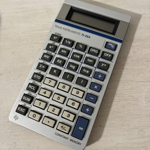 Vintage/Collectible Texas Instruments TI – 35II Calculator  W/ Case Working