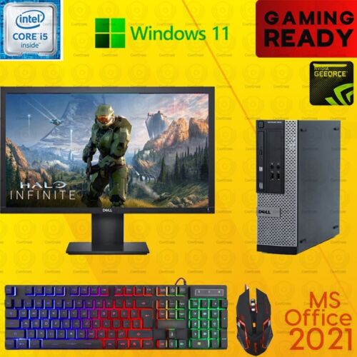 Dell i5 Gaming Desktop PC Computer Nvidia GT1030 Win11 16GB 1TB 22″ LCD Office21