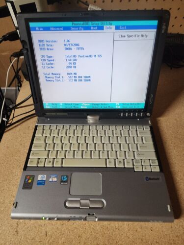 Fujitsu Lifebook T4010D Pentium M 1.6GHz 1GB RAM No HDD/OS Boots See Desc