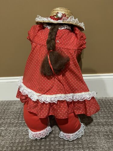 Time Out Hide N Seek Doll Girl With Ponytail Straw Hat Polka Dot Outfit